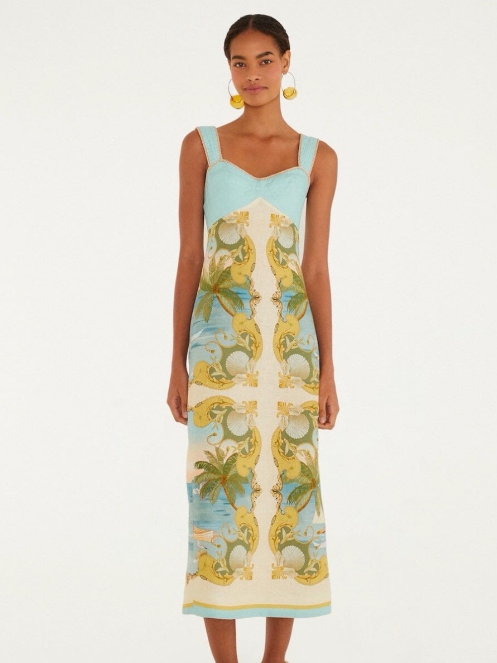 Farm Rio, NWT- Multicolored Royal Sea Maxi Dress - Picture 3 of 12